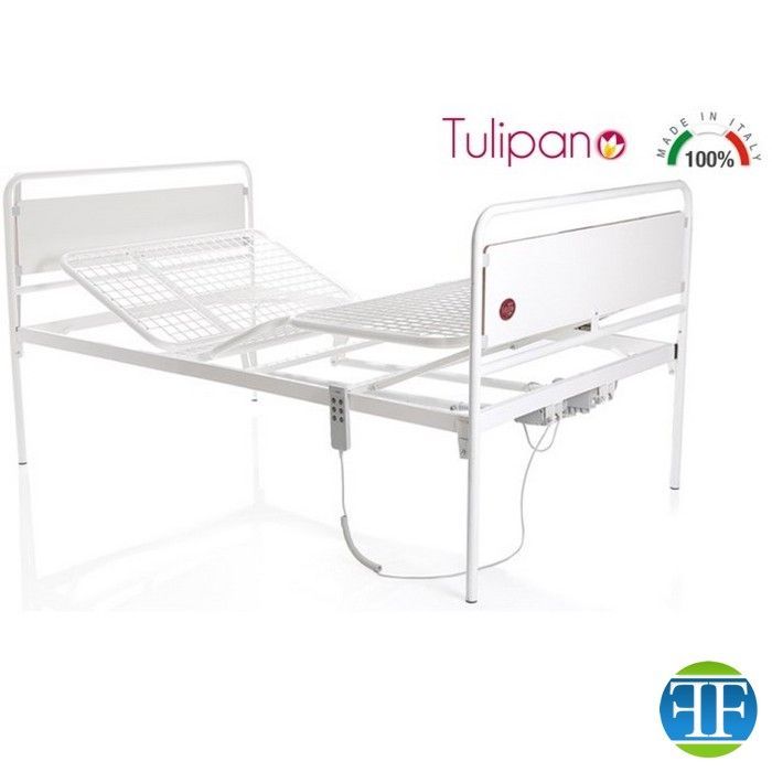 Letto da degenza tre snodi - elettrico - larghezza 120 cm - serie Tulipano