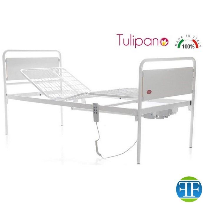 Letto da degenza tre snodi - elettrico - larghezza 90 cm - serie Tulipano