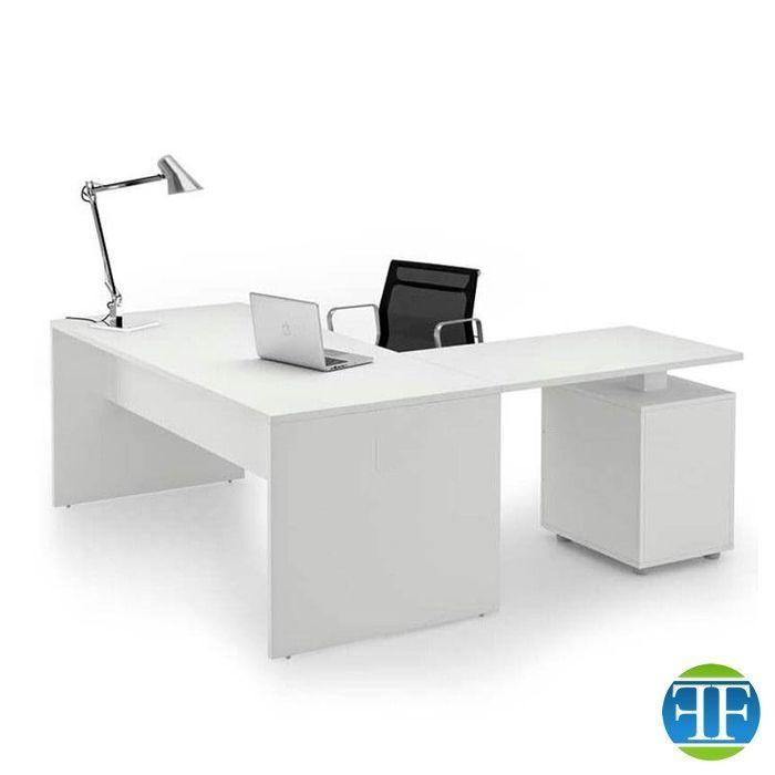 Scrivania fianco legno angolare con cassettiera About-Office profondit 90cm