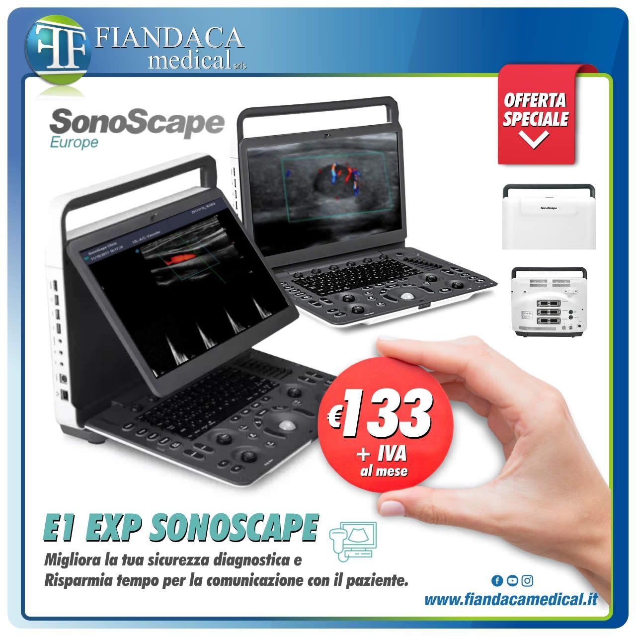 Scopri la promozione Fiandaca Medical: Ecografo E1 EXP SONOSCAPE