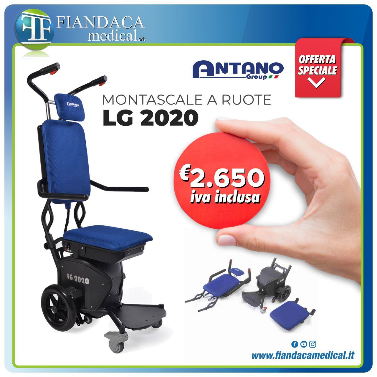 Scopri la promozione Fiandaca Medical: Montascale LG 2020 Antano Group