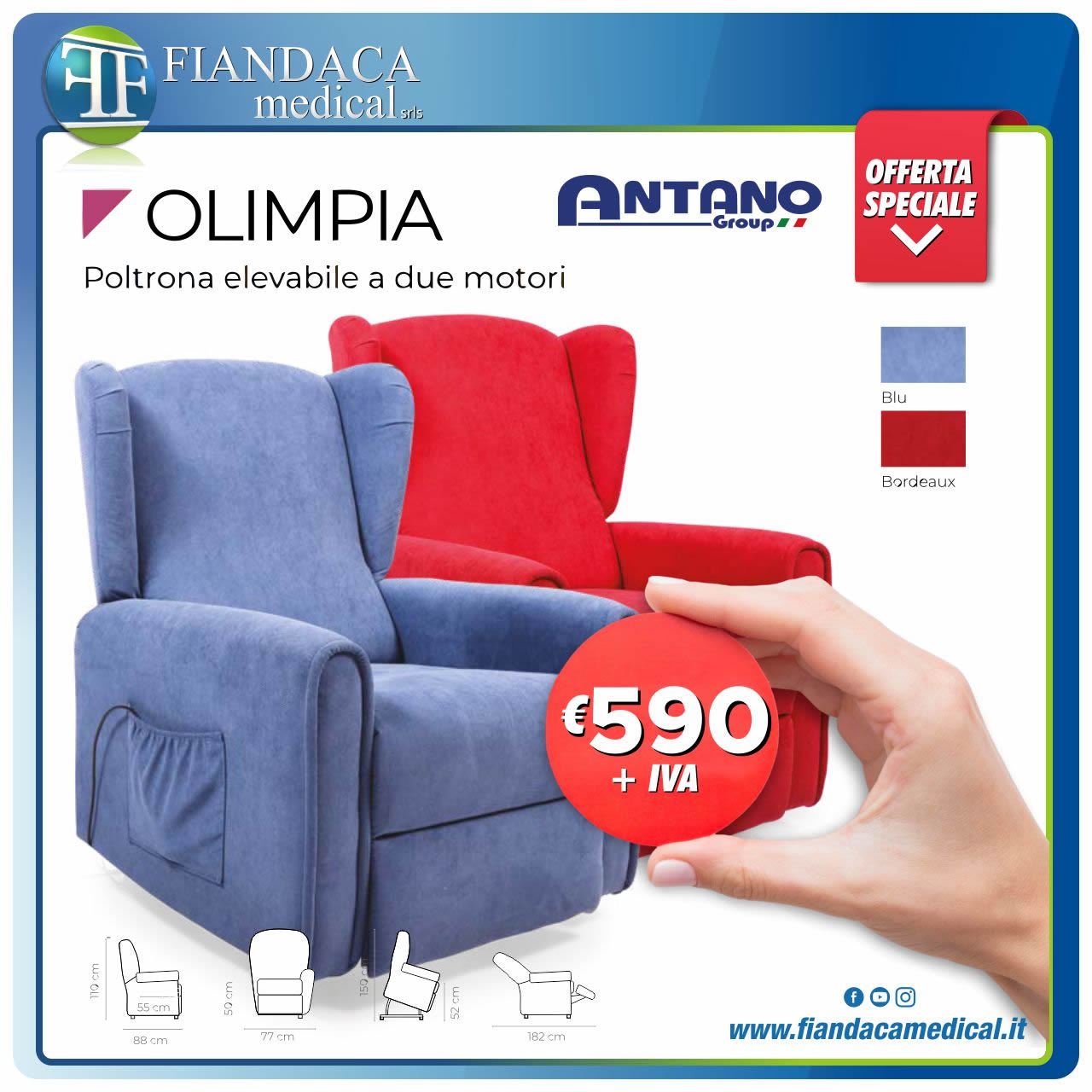 Scopri la promozione Fiandaca Medical: OLIMPIA - La poltrona elevabile che unisce comfort, autonomia e design